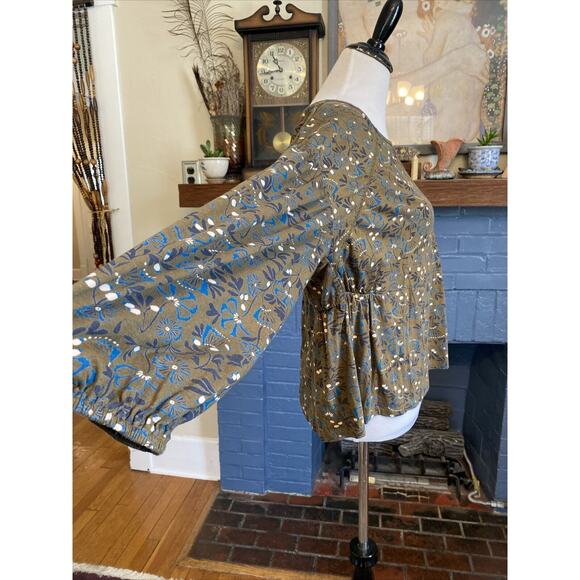 Mistral XL 1X Floral Boho Cotton Peasant Cottagecore Plus Balloon Sleeve UK - Picture 7 of 14